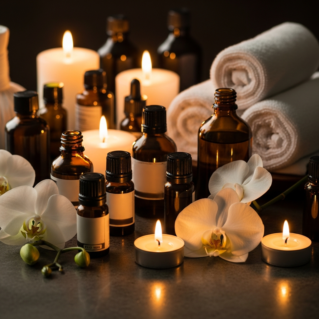 Aromatherapy spa setup at Sage Wellness